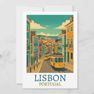 Custom Lisbon Portugal Vintage Travel Illustration