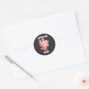 Custom Little Boo Pinkoween Watercolor Ghost Classic Round Sticker