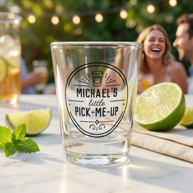  Custom “Little Pick-Me-Up” Gift Personalised Fun  Shot Glass (Creator Uploaded)