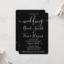 Custom Little Stars Black Minimalist Wedding