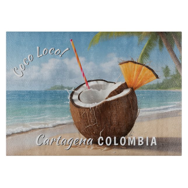 Custom Location Coco Loco Cutting Board (Front)