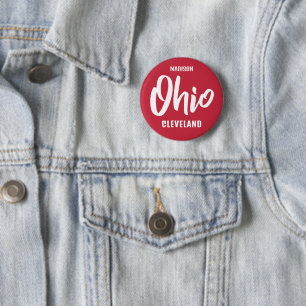 Custom Location, Name & Color Ohio 6 Cm Round Badge