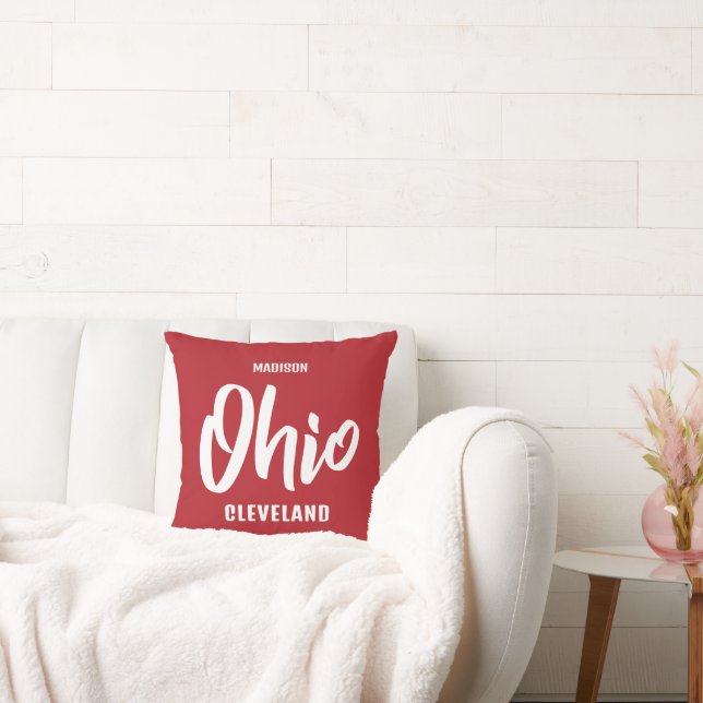 Custom Location, Name & Color Ohio Cushion (Couch)