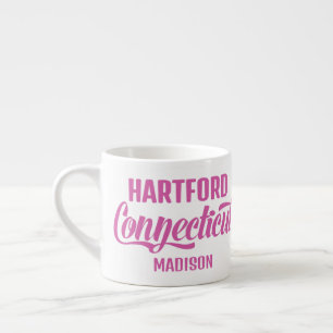Custom Location & Name Connecticut Espresso Cup