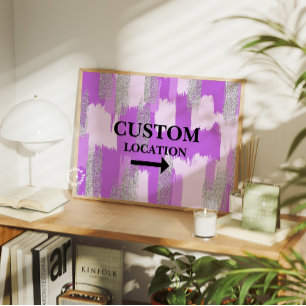 Custom Location Sign Preppy Dorm Decor Purple