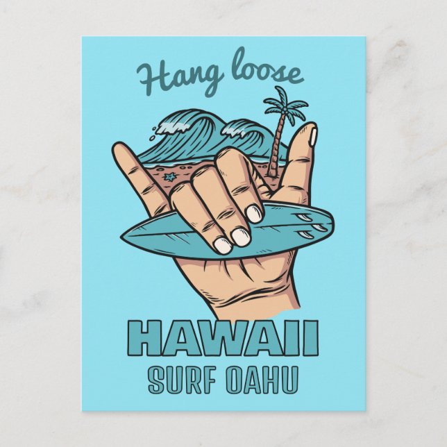 Custom Location Surf Shaka Postcard (Front)