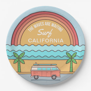 Custom Location Surfer paper plates