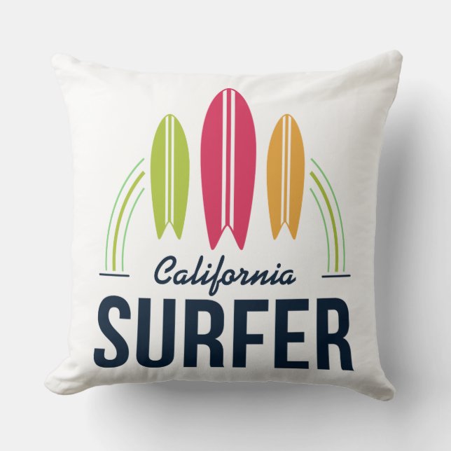 Custom Location Surfer throw pillows (Front)