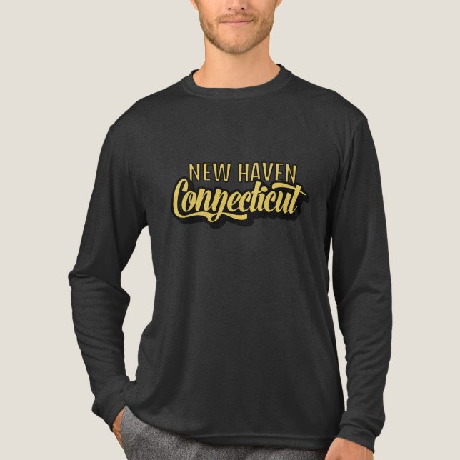 Custom Location & Text Connecticut Tri-Blend Shirt (Front)