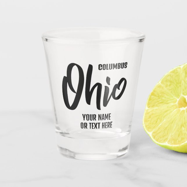 Custom Location & Text Ohio Shot Glass (Front)