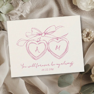 Custom Locket for Couple Anniversary Cute Monogram Holiday Card