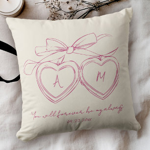 Custom Locket for Couple Anniversary Initial Photo Cushion