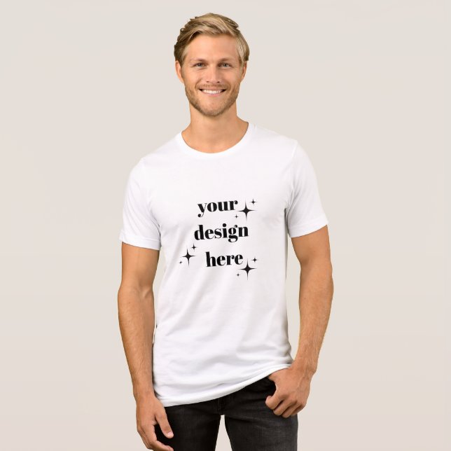  Custom Log Front and Back Design Personalised T-S Tri-Blend Shirt (Front Full)