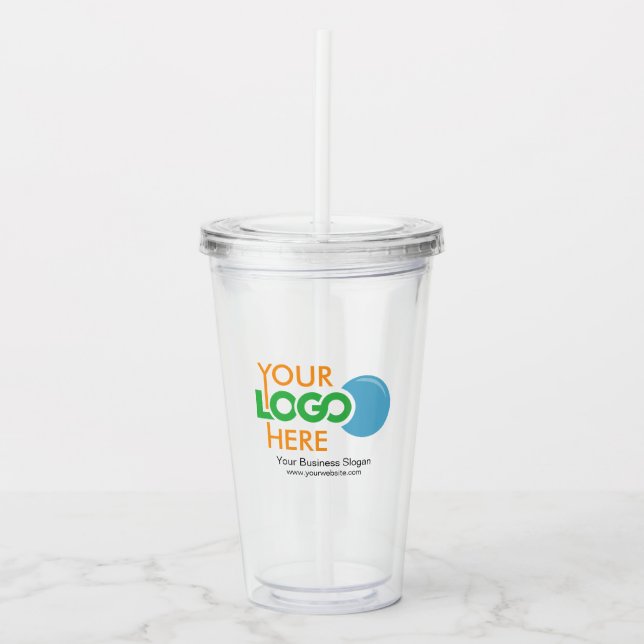 Custom Logo Acrylic Tumbler with Straw No Minimum (Front)