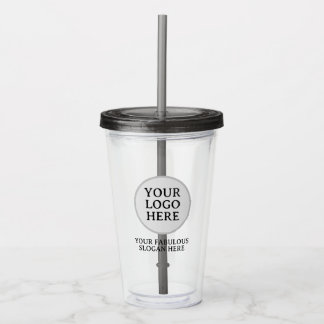 Custom Logo Acrylic Tumbler with Straw No Minimum