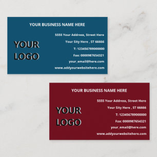 Custom Logo Address Info Business Card Template