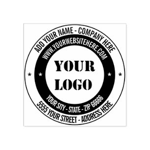 Custom Logo Address Name Website Two Colours Desig Rubber Stamp