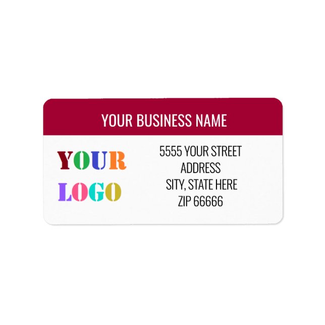 Custom Logo Address Personalised Labels Template (Front)