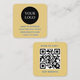 Custom Logo and QR Code   Square Business Card