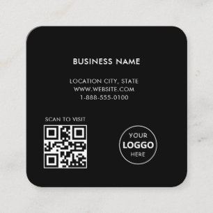 Custom Logo and QR Code Square Business Card