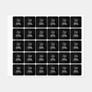 Custom Logo and Text Black Fabric Clothing Label