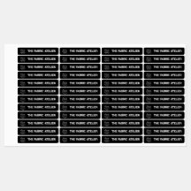 Custom Logo and Text Black Fabric Clothing Labels