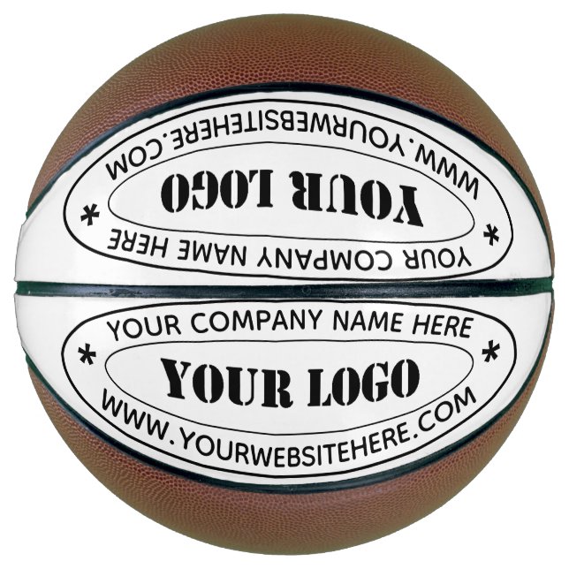 Custom Logo and Text Branded Basketball Example (Front)