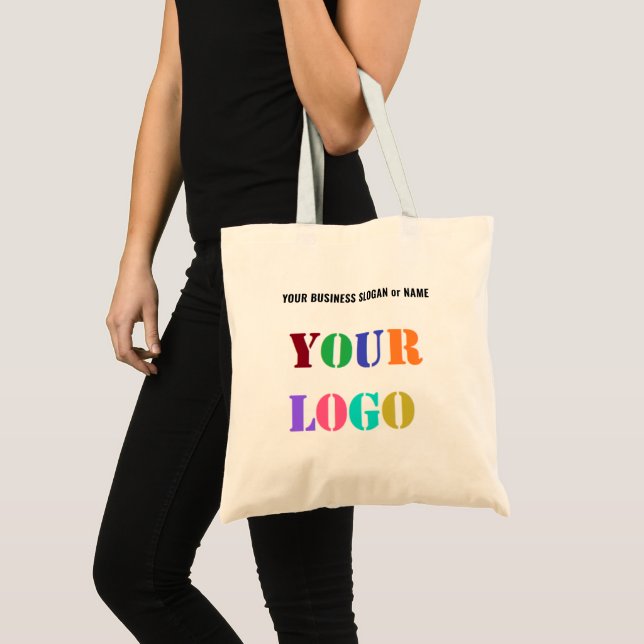Custom Logo and Text Branded Promotional Tote Bag (Front (Product))
