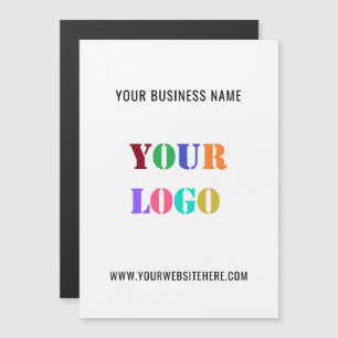 Custom Logo and Text Business Card Magnet Example