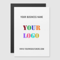 Custom Logo and Text Business Card Magnet Template