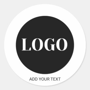 Custom logo and text business classic round sticker