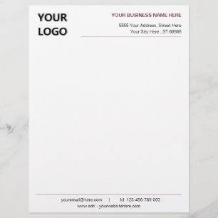 Custom Logo and Text Business Letterhead Template