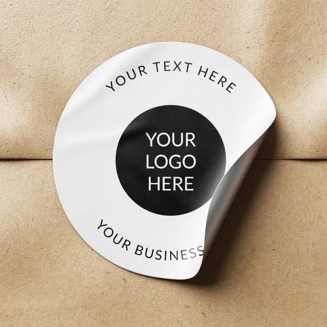 Custom logo and text business office classic round classic round sticker (Creator Uploaded)