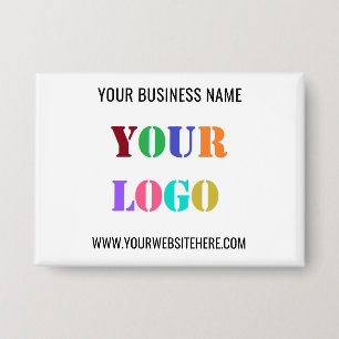 Custom Logo and Text Business Promotional Button