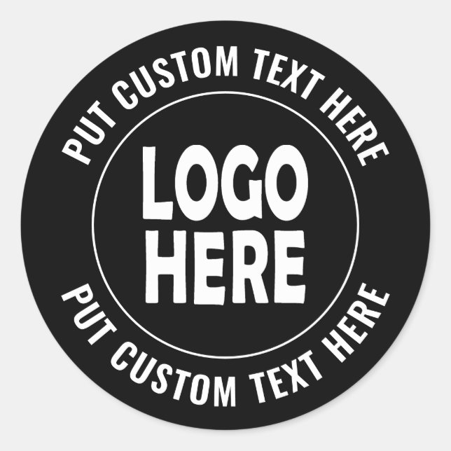 Custom logo and text business promotional classic  classic round sticker (Front)
