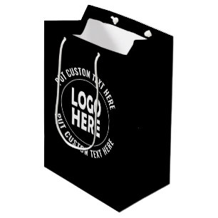 Custom logo and text business promotional medium g gift bag
