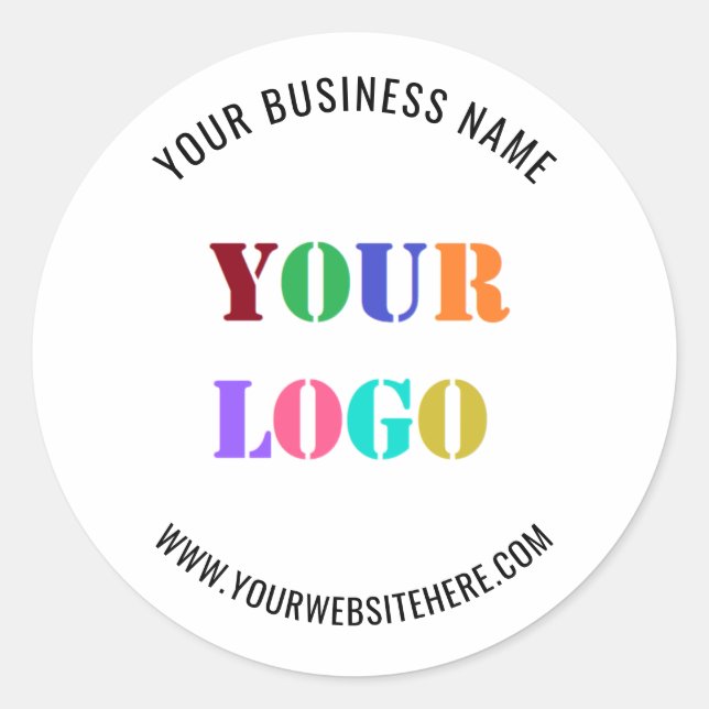 Custom Logo and Text Business Sticker Template (Front)