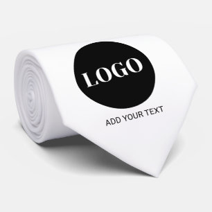 Custom logo and text business tie