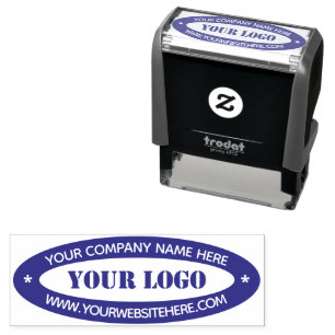 Custom Logo and Text Colour Oval Self-inking Stamp