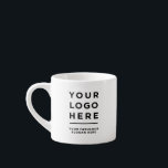 Custom Logo and text Espresso Cup No Minimum<br><div class="desc">Custom business logo and text espresso cup — minimalist, professional, and crafted for everyday branding. Smooth porcelain body with a matte finish, compact 60–90 ml capacity for a concentrated shot, and a slim, ergonomic handle for comfortable single-handed use. Colorfu logo printing and clean typography reproduce sharp detail; optional rim or...</div>