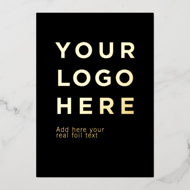 Custom logo and text modern foil invitation card (Front)
