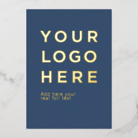 Custom logo and text modern foil invitation card