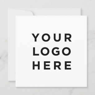 Custom logo and text modern square invitation card