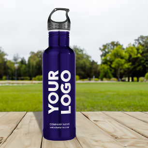 Custom Logo and Text on Blue 710 Ml Water Bottle