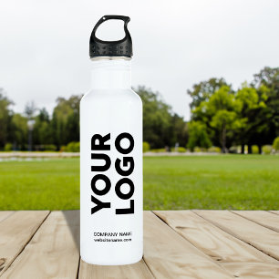 Custom Logo and Text on White 710 Ml Water Bottle