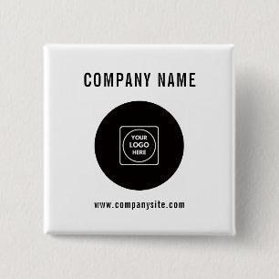 Custom Logo and Text Promotional Business Design 15 Cm Square Badge