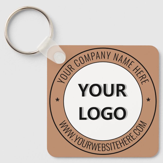 Custom Logo and Text Promotional Business Keychain (Front)