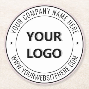 Custom Logo and Text - Promotional Business  Round Paper Coaster