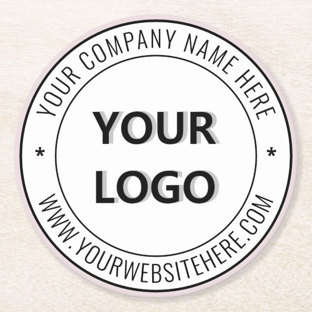 Custom Logo and Text - Promotional Business  Round Paper Coaster (Front)
