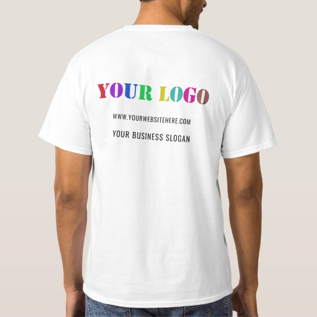 Custom Logo and Text Promotional Business T-Shirt (Back)